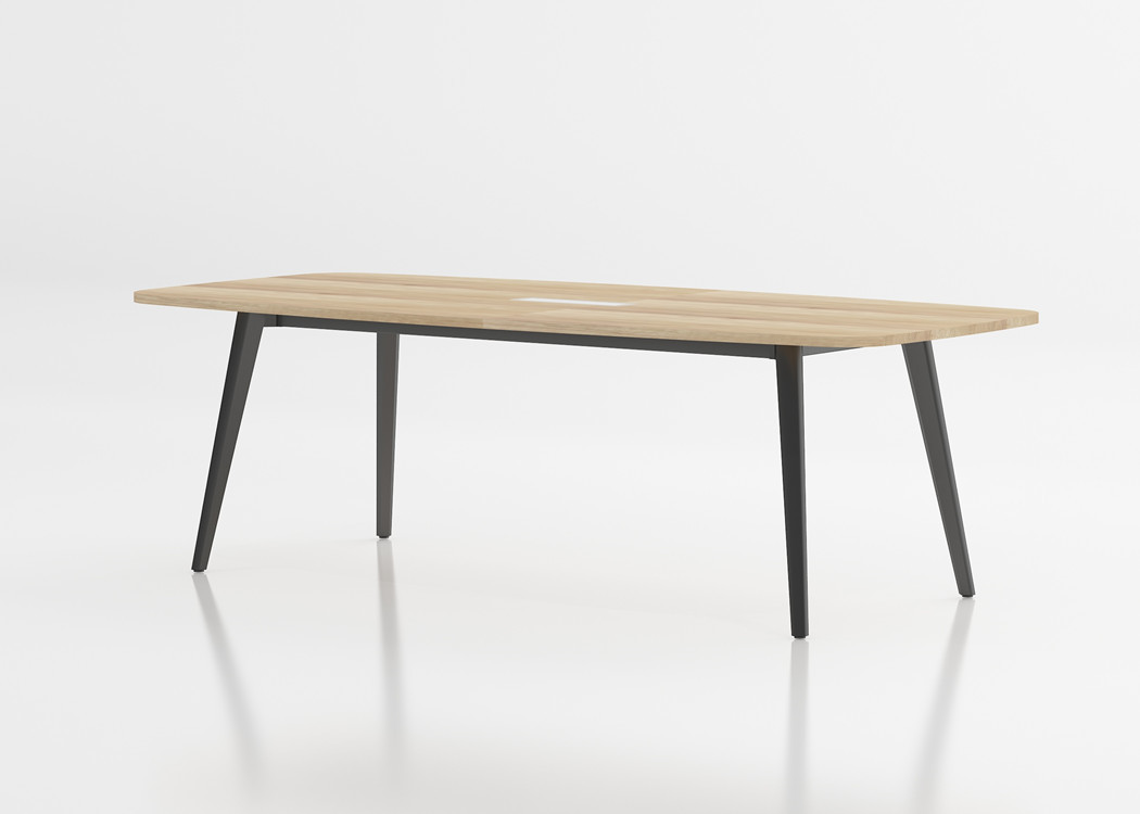 Dark Brown MFC Office Meeting Table For Conference Room 6 Person Use