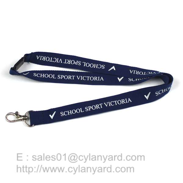 Blue lanyard with metal clasp hook
