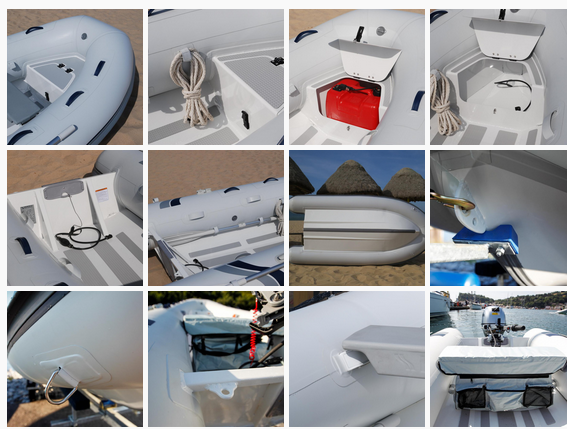 PVC / Hypalon Tube Small Aluminum Fishing Boats 290 cm Removable OEM Accepted