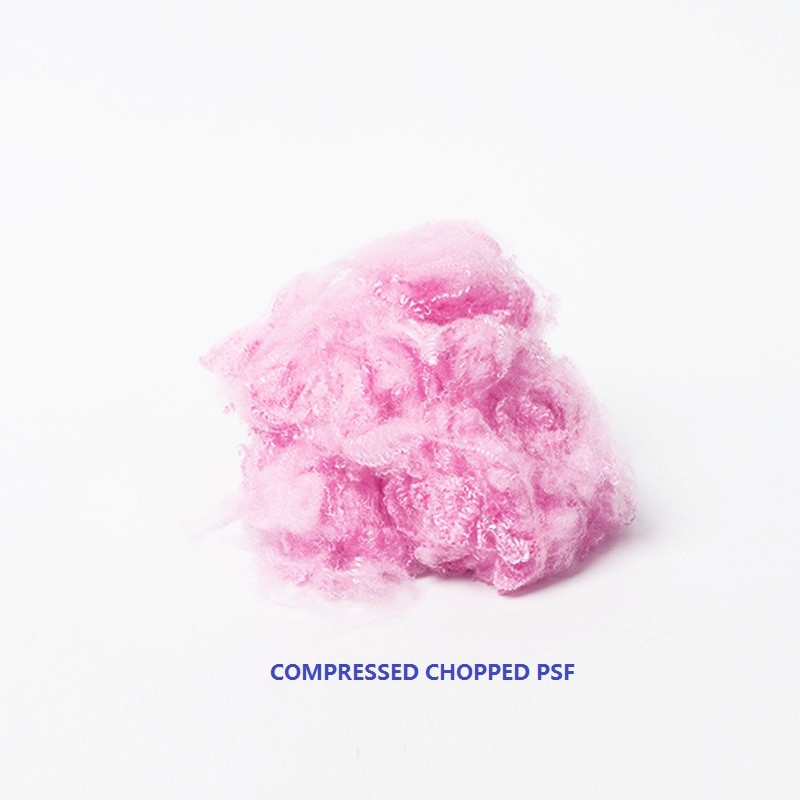 Light Pink Chopped Compressed Virgin Polyester Staple Fiber Non Woven 3Dtex 76mm