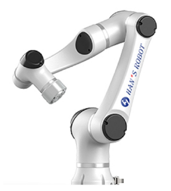 Collaborative robot arm with 6 axis Hans E5 and use for welding and grinding of mig welding robot