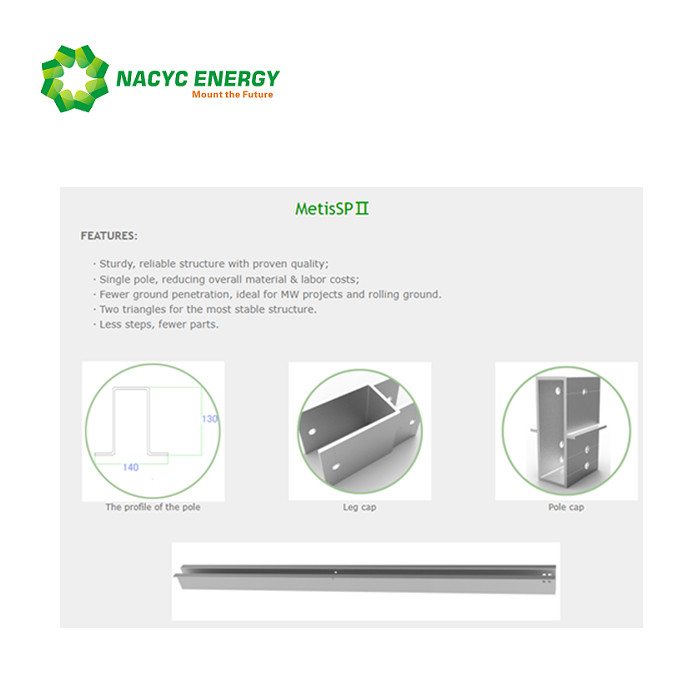 Anodized Solar Panel Support Structure Aluminum Solar Panel Pole Mounting Systems