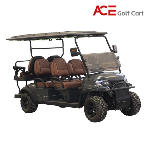Sun Canopy Roof Electric Golf Cart With Leather Fabric Seats 8 - 9 Hours