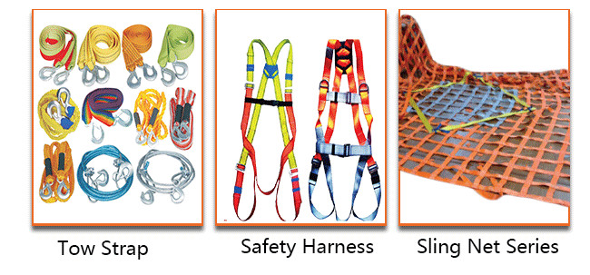 Single / Duplex Layer Flat Webbing Sling 1T 2 Meter Orange Color