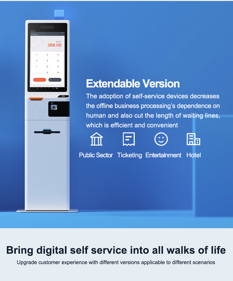 Healthcare Self Service Payment Kiosk With Receipt Printer And Barcode Scanner