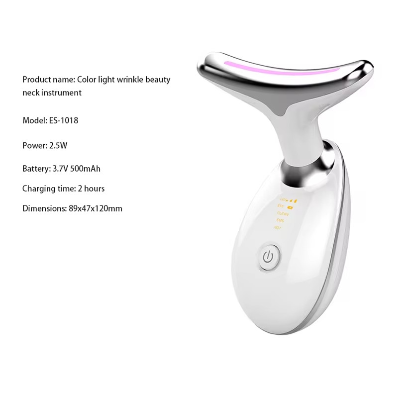 Vibration Skin Tighten Massager Wrinkle Led Light Therapy Face Neck Beauty Instrument
