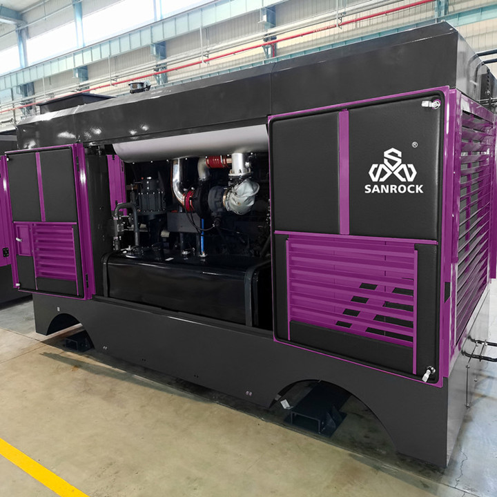 Screw Air Compressor Machine Portable 194kw Diesel Engine Mining Screw Air Compressor