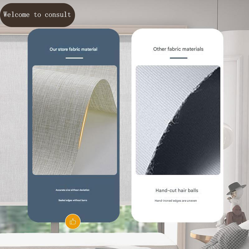 Office Building Must-have Perforation-free Linen Roll Shutter for Waterproof Shade in Modern Design Style