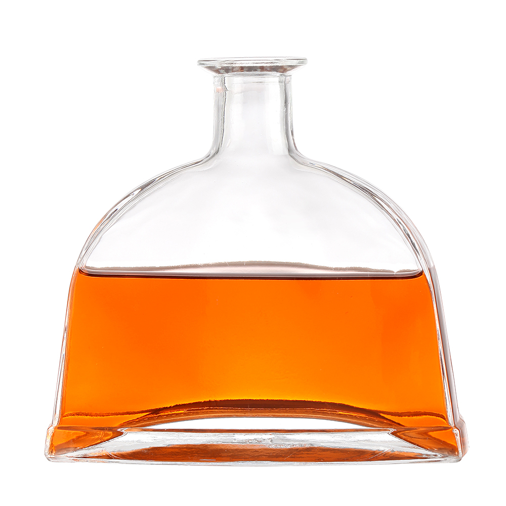 Sealing Type Thick Bottom Flat Whisky Bottles for Cosmetics Industry Glass Material
