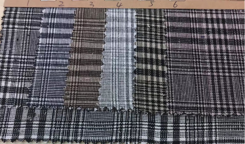Washed Gingham Woven Stripe Cotton Linen Jacquard Fabric 110gsm