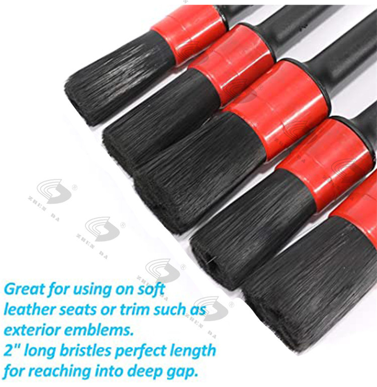 Soft Nylon Bristle 5 Pcs Car Interior Cleaning Brush Kit For Car Interior Panels