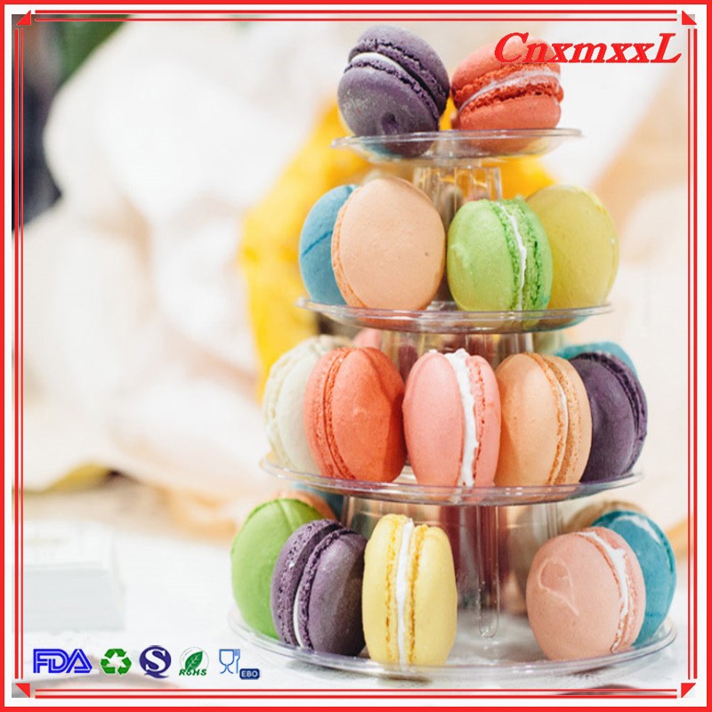 OEM Clamshell 4 Tier Macaron Tower Display Stand For Cake Decoration