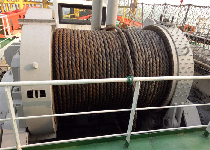 Hydraulic Power 15 Ton Winch With Spooling Device Slow Speed Red