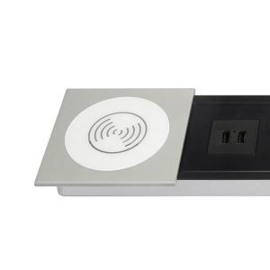 Aluminum Alloy Conference Table Socket Multimedia Information Box , Multi -