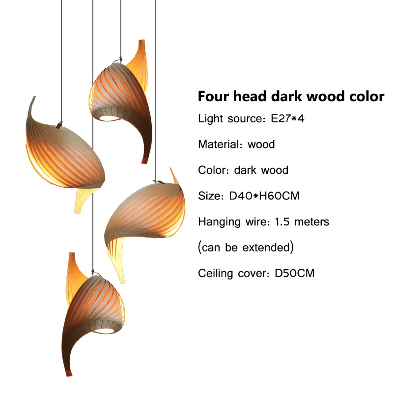Veneer pendant light Nordic wooden hanging lamp replica design lamp(WH-AP-545)