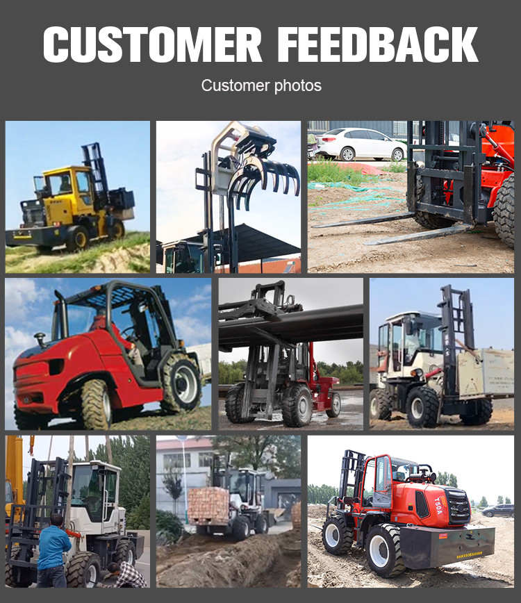 Diesel Operated 3.5-5.0ton Four Wheel Drive Forklift Rugged Terrain Forklift