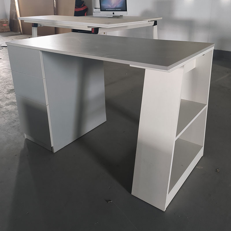 Home Office Wood Study Table Student Computer Desk With Cabinets