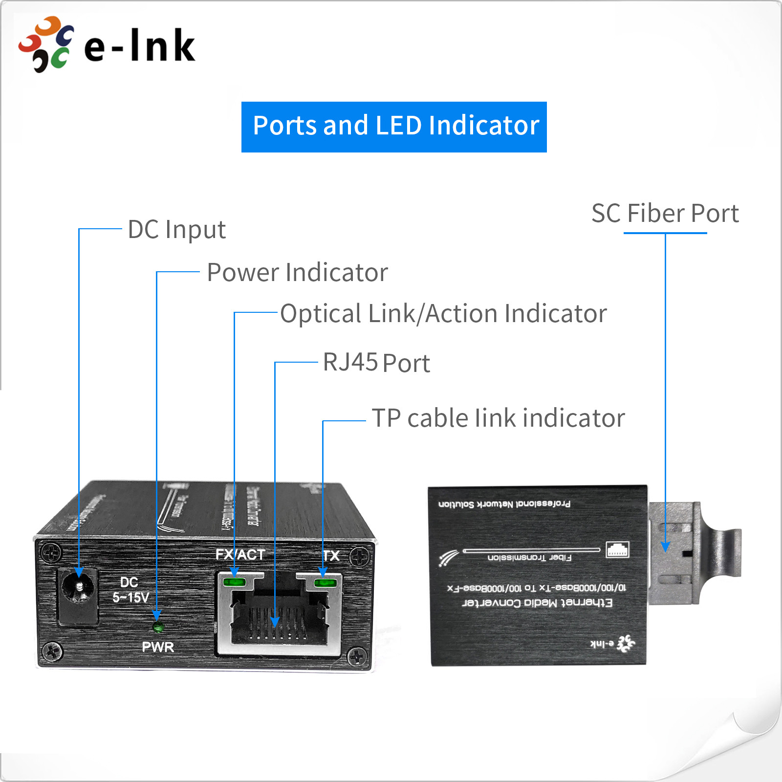 SC Mini Optical Fiber Media Converter 10/100/1000Base-Tx To 100/1000Base-Fx