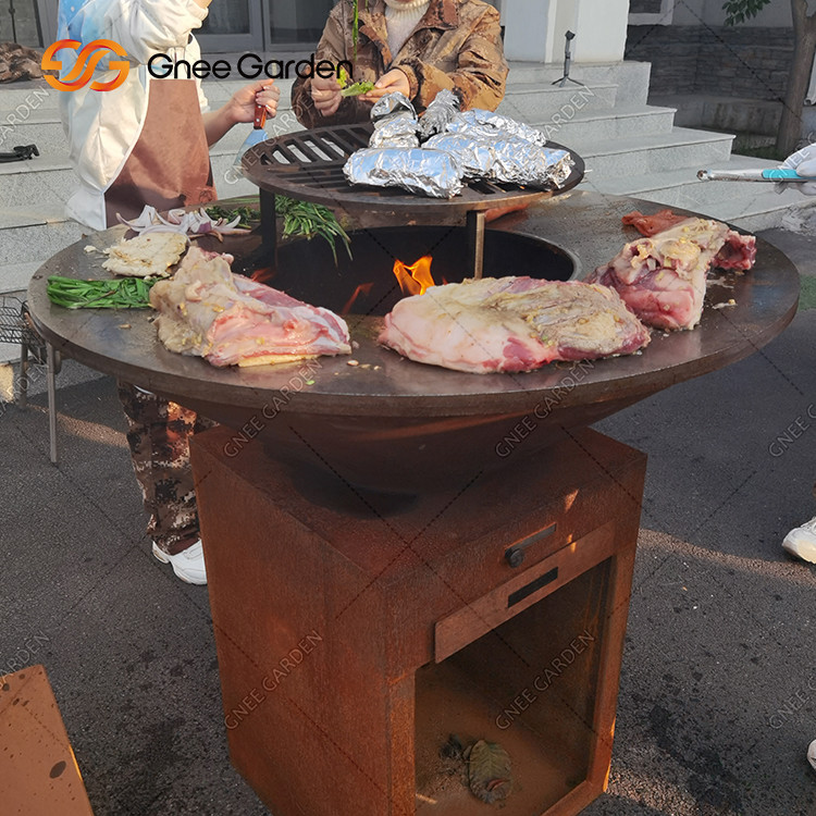 Cooking Grill Outdoor Garden Rust Corten Steel Fire Pit BBQ Grill Packaging Services