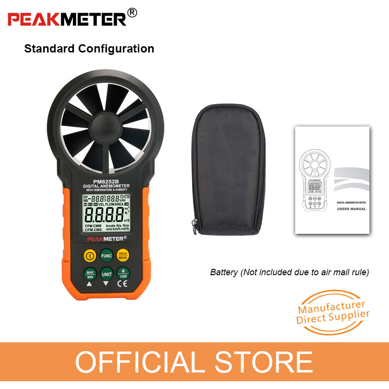 Wireless CMS /CMM/CFM Non-slip Designed Digital Anemometer with USB Port ℃/℉ Selection