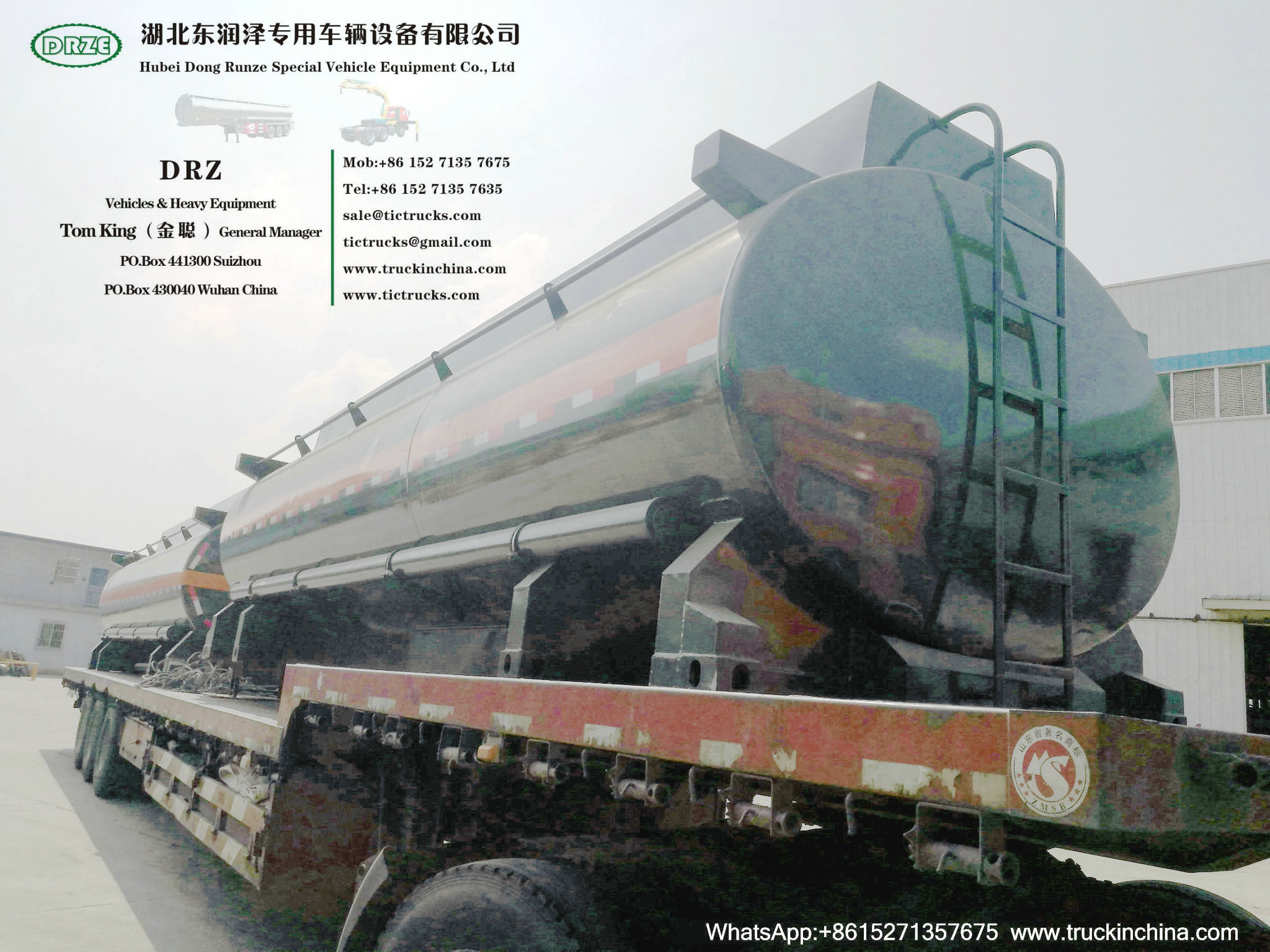 Chemical Acid Tank Body Chemical Liquid Tanker Body with Container Locks Trailer Road Transport WhsApp:+8615271357675