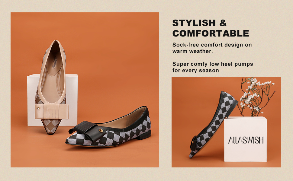 Soft And Lightweight Women Flat Leather Shoes Plaid Pattern for Office