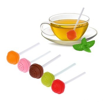 Lollipop cute colorful tea shape filter travel buddy sloth non plastic loose leaf tea custom silicone tea infuser