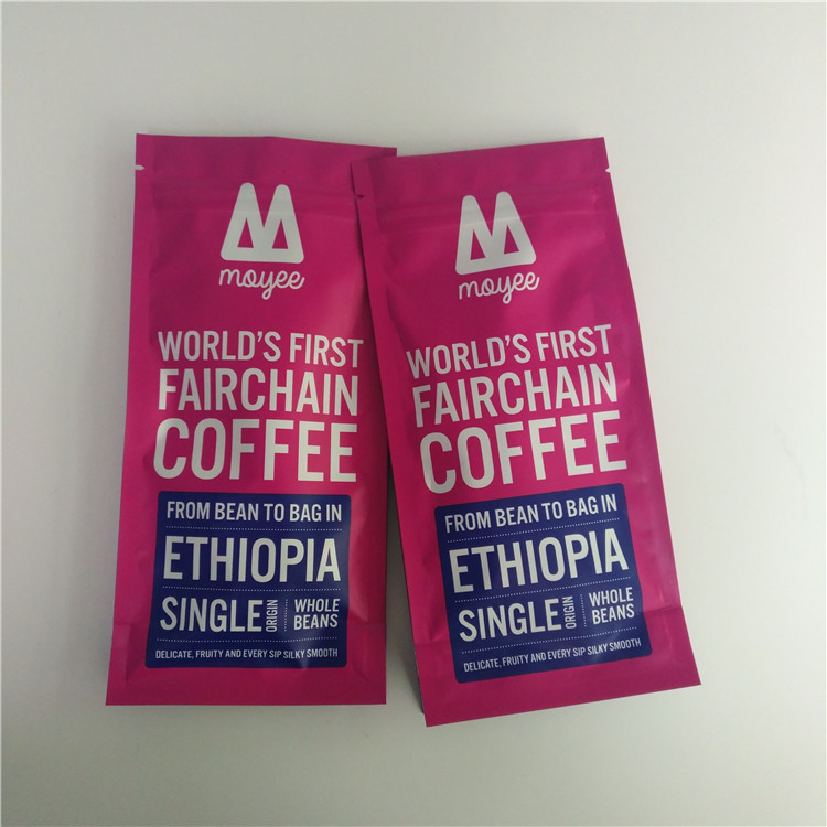 Multi Color Printing Tea Bags Packaging Roasted Coffee Beans Bag With Pocket Zip