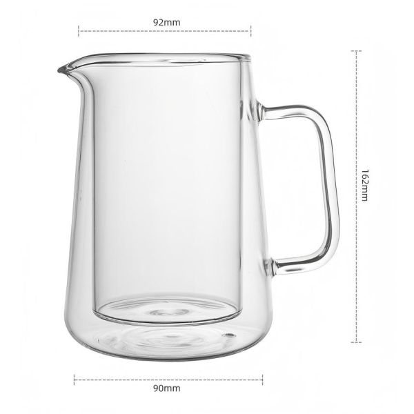 Customized Insulated Borosilicate Glass French Press Pot Heat Resistant Double Layer