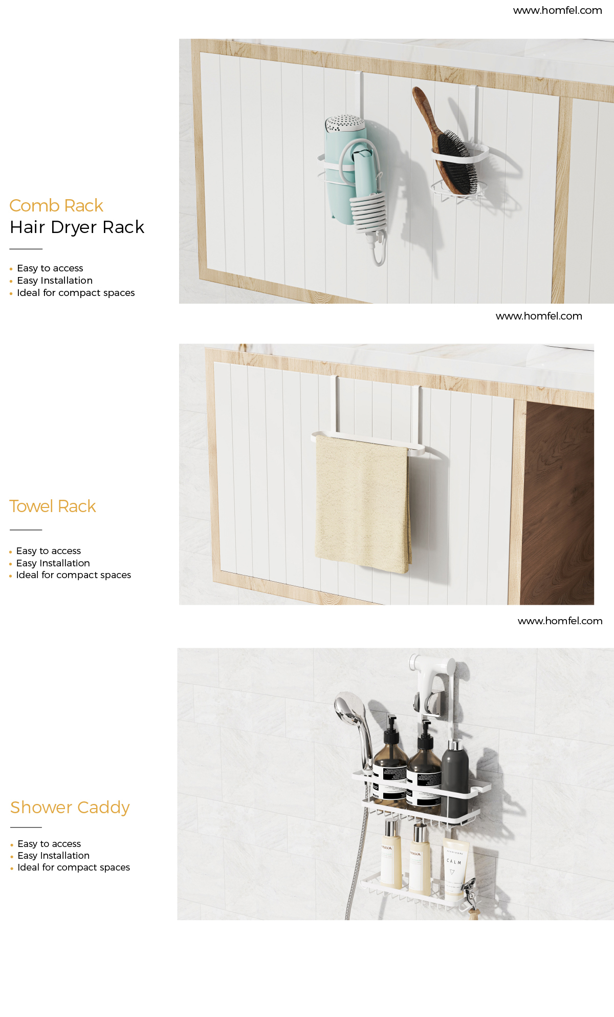 Metal Bathroom Inside Cabinet Shelf Basket Rack For Modern Household Organization