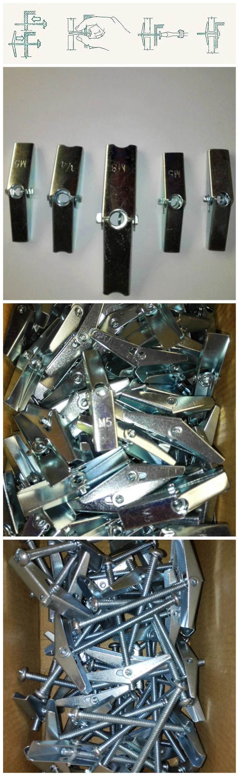 Toggle Anchor Drywall Screws Spring Toggle Anchor Butterfly Bolt