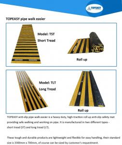 China Anti-slip pipewalker pipe walk easier heavy duty roll up safety mats used on pipe oil and gas industry offshore plate on sale