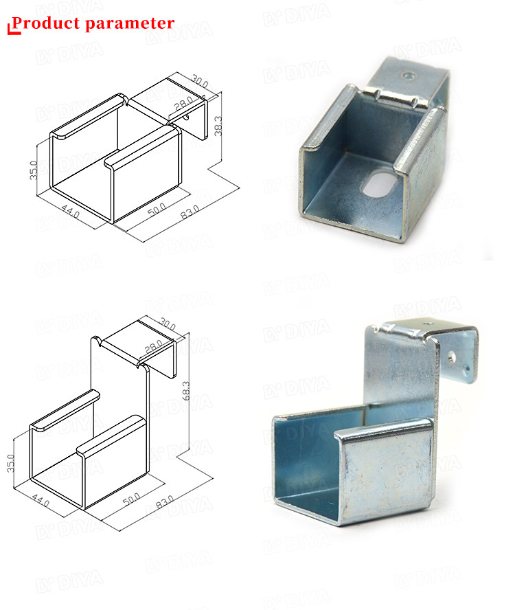 Zin Plating Metal Roller Track Hardware Mounting Bracket For Joint Pipe System