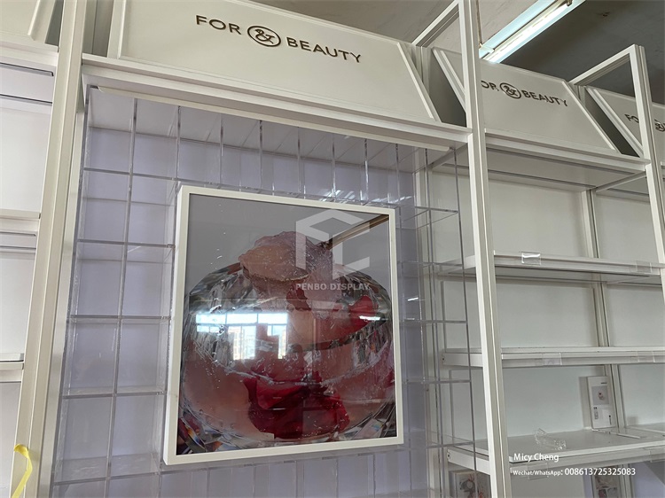 3mm MDF Skincare Display Shelves For Cosmetic Shop Monomer Design