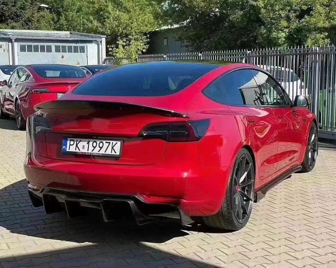 2017 - 2019 MODEL 3 Body Kit Tesla Front Shovel Rear Diffuser Spoiler 180mm