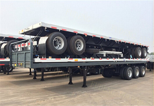 6 / 12 Wheelers Flatbed Container Trailer With ABS System BPW Brand Axle
