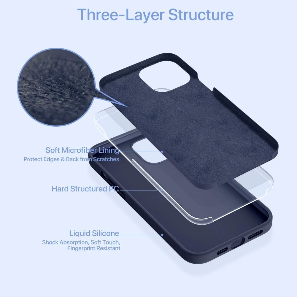 Liquid Silicone Case Gel Rubber Full Body Protection Shockproof Drop Protection Phone Case for iPhone 12 (2020 Release)