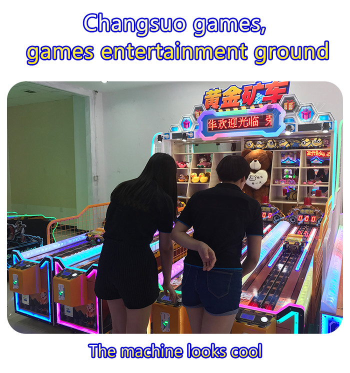 Four Player Golden Minecart Amusement Game Machines