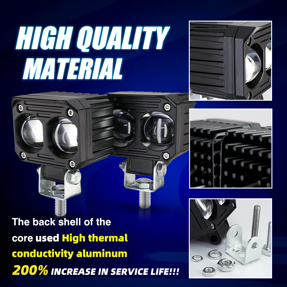 YAYE Motorcycle Mini Driving Light with 40W 4000LM Dual Color and Aviation Aluminum Parts