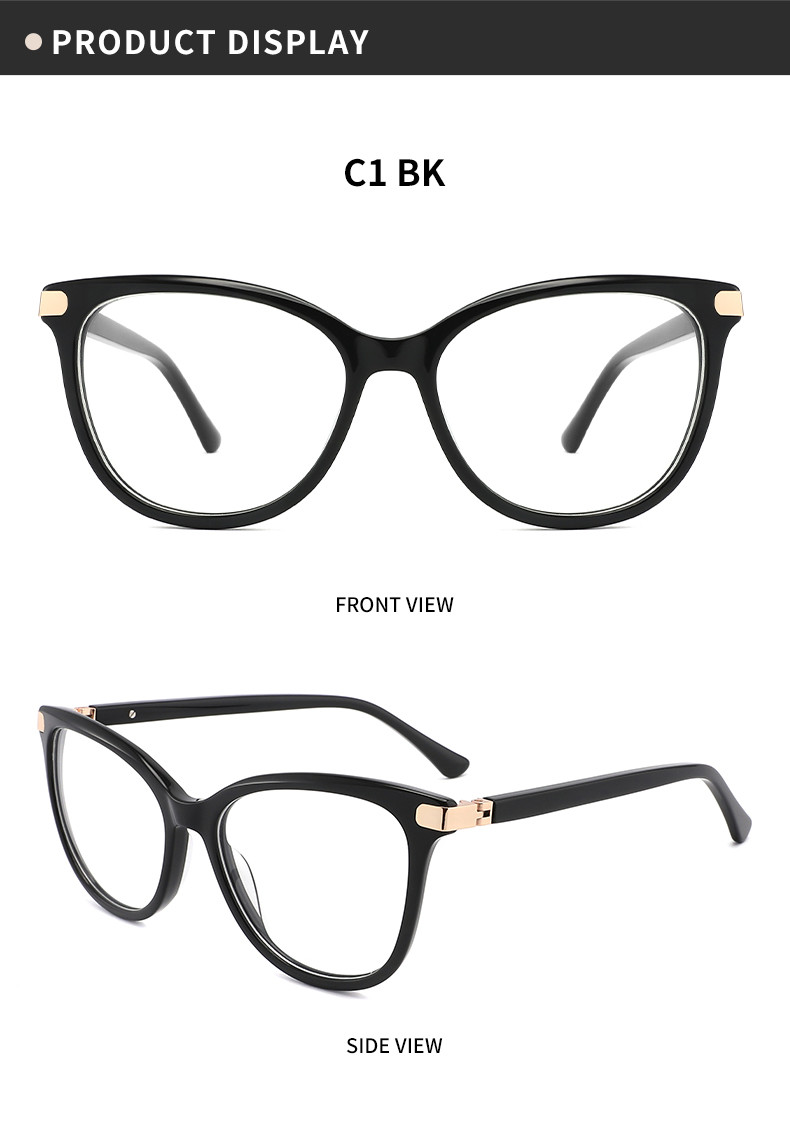 Full Rim Acetate Optical Frames Glasses OEM Eco Friendly With Flexible Spring Hinge