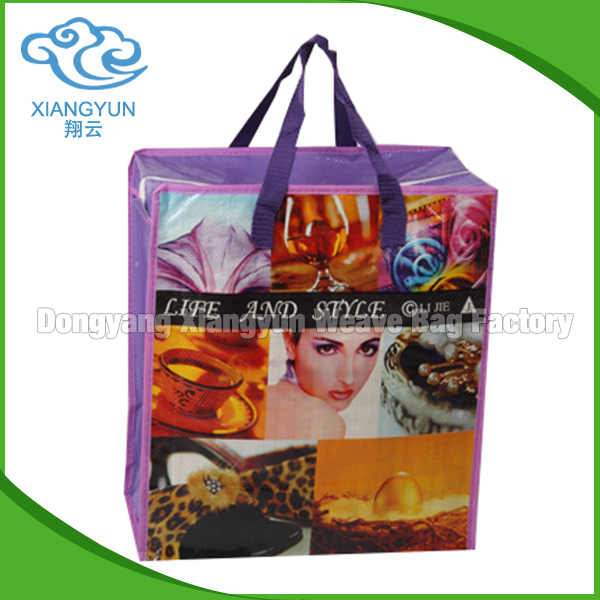 factory directly sell shiny pp woven zip shopping bags