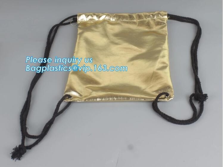 Custom Printed PU Leather Waterproof Drawstring Bag, Cheap Black PU Leather Drawstring Pouch Bag Jewelry Pouch PU drawst