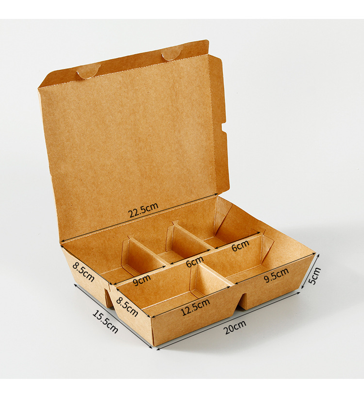 Personalised Snack Wrap Kraft Paper Fast Food Packaging Boxes Disposable 5 S