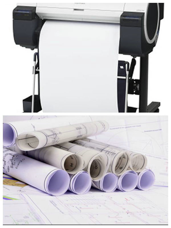 Wide Format 24" x 150' CAD Rolls 20lb Ink Jet Bond Paper Rolls with 2" Core