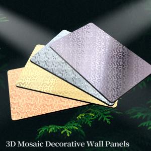 China Wholesale Price Mosaic Wall Decor Wall Panel PET Bamboo Charcoal Fiber Wood Veneer Board on sale