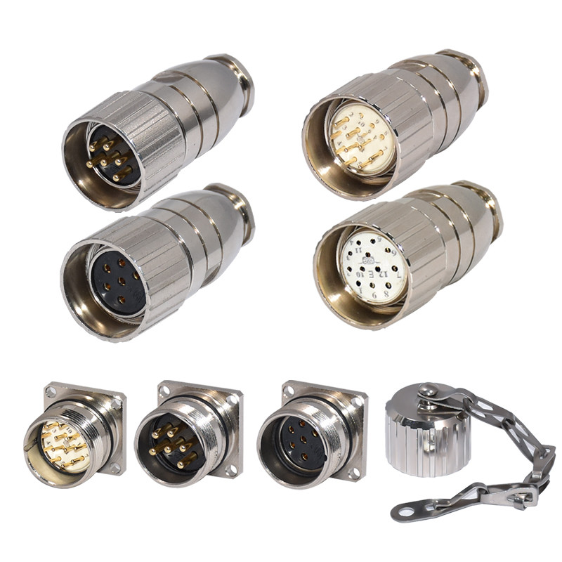 Rigoal M23 connector male and female 19 pin 623T flange type panel IP67 waterproof assembly panel mount connector