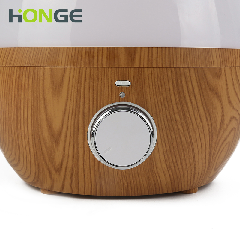220V Rotary Switch Oil Diffuser Humidifier , Wood Grain Color Home Aroma Humidifier