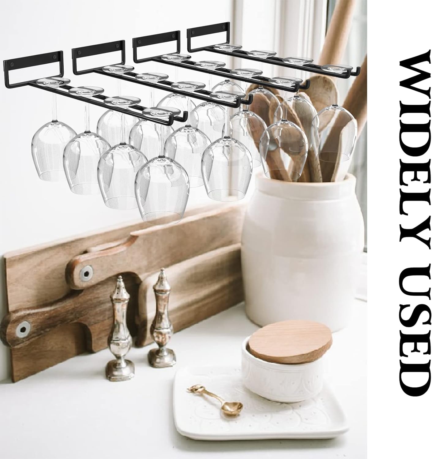 Upgrade Your Kitchen with this 11.8 Inch Wine Glass Holder Under Cabinet Hanging Rack