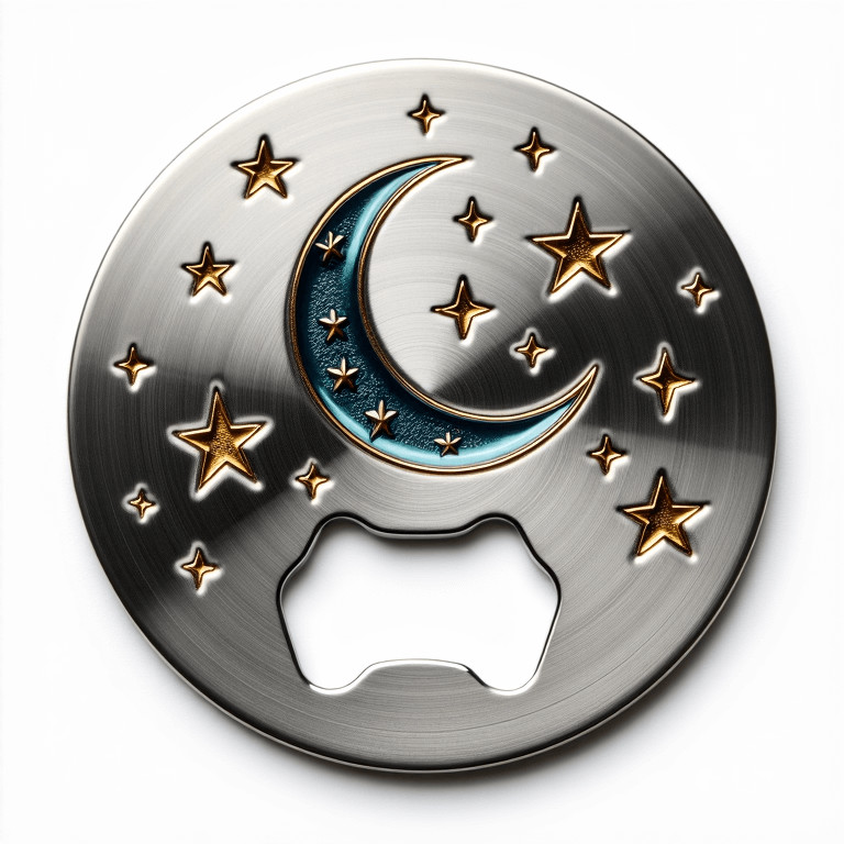 Functional Stylish Metallic Coaster With Bottle Opener Perfect For Casual Get-Togethers Or Quiet Evenings