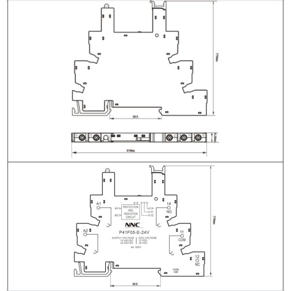 NNC Relay Socket P41F05-E Series applied for NNC41F Relay